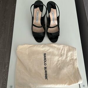 Manolo Blahnik black patent leather heels